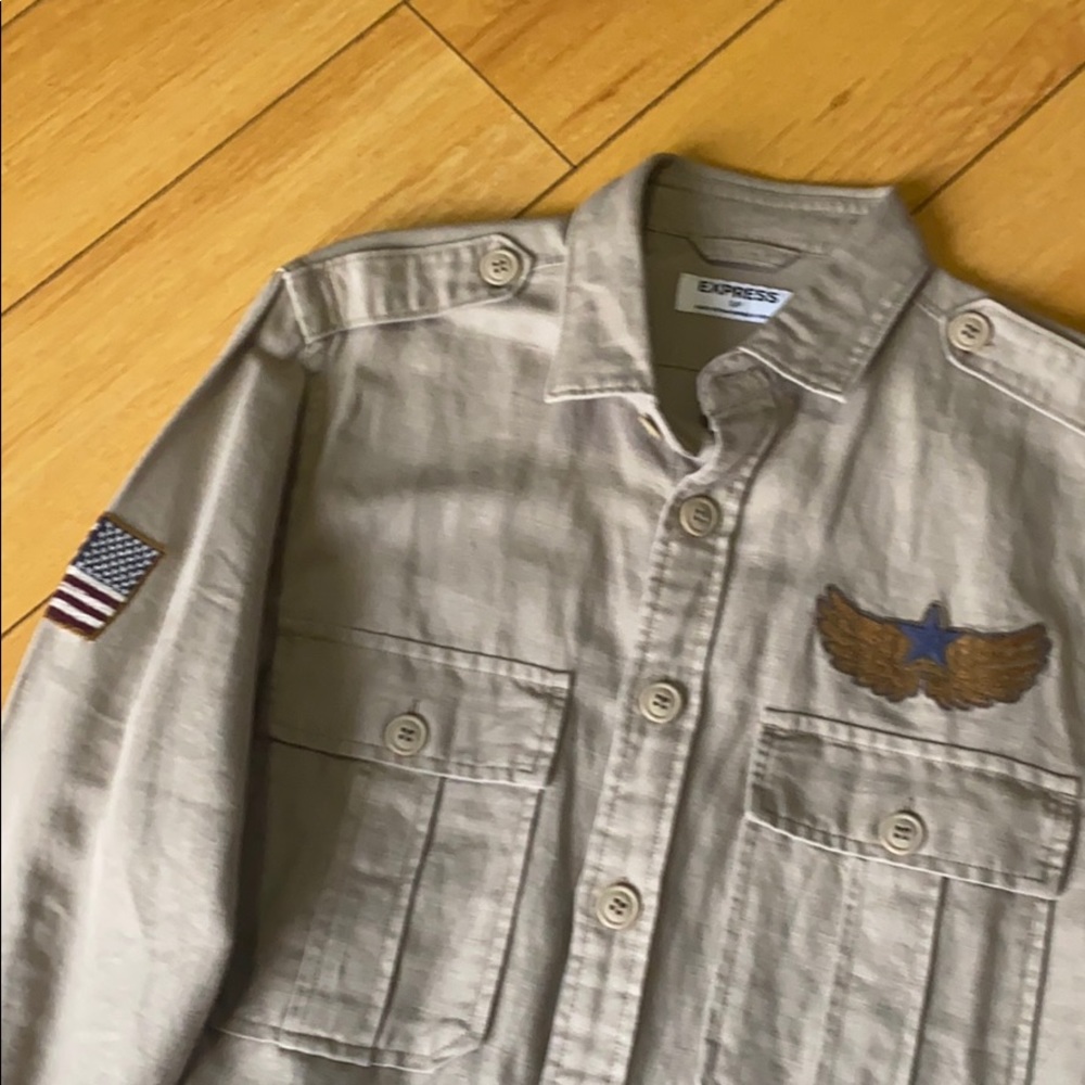 Express Military patch shirt,size S. - Picture 9 of 10